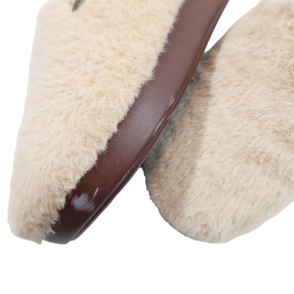 ALEGRIA Cream Faux Fur Scuff Clog Style Rubber Sole Slippers Size 9 - Picture 10 of 11